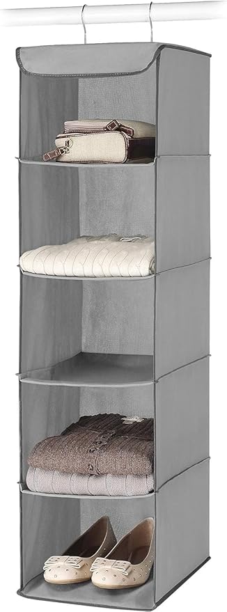 Whitmor 5 Section Closet Organizer - Hanging Shelves with Sturdy Metal Frame,(Pack of 6)