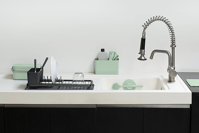 Brabantia x3 Microfiber Cleaning Pads (Dark Gray, Light Gray, Jade Green) Absorbent Spongy Hygenic Pads for Kitchen Washing, Drying, Counters, Mirrors