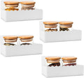 6 inch Spice Rack Wall Mounted,4 Pack Spice Organizer Shelf for Stove Cabinet Pantry Door, Adhesive or Screw Hanging Wall Spice Shelf Storage Holder in Kitchen and RV - White Color