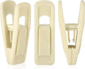 Tinfol Beige Velvet Hanger Clips 50Pack, Pants Velvet Clips, Large Opening Clip Clothes Pin, Strong Finger Flocked Clip Perfect for Slim-line Clothes Hangers