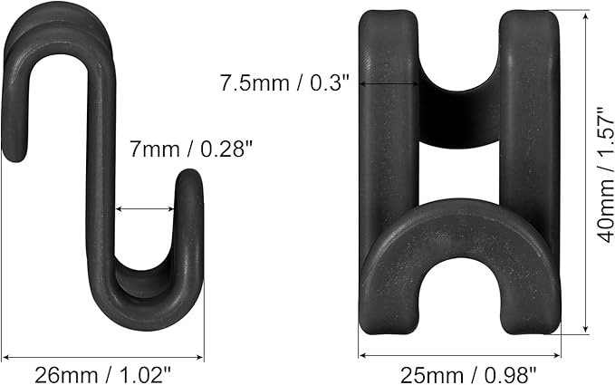 uxcell Clothes Hanger Connector Hooks, 20Pcs - ABS Hanger Hooks, Hanger Extender Hooks, Hanger Hooks Space Saver for Closet (Black)