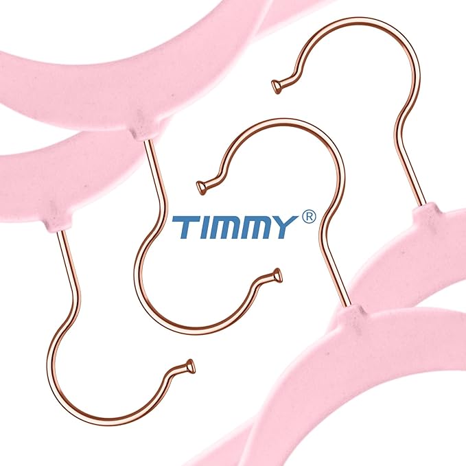 TIMMY Velvet Hangers - 50-Pack Ultra Thin Space Saving Suit and Coat Hanger, Heavy Duty Clothes Holder Up-to 10 Lbs - Pink