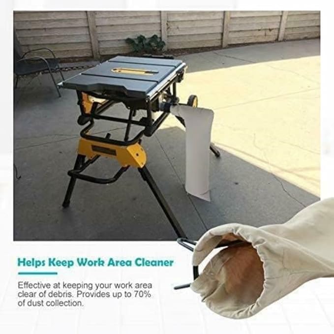 (Pack of 2) Table Saw Dust Collector Bag Fits Bosc/Dewalt/Makita/Ryobi/Craftsman/Porter Cable/RIGID/Metabo/Kobalt/Skilsaw/Delta/ (10" Tablesaws with 2.5" Dust Port)