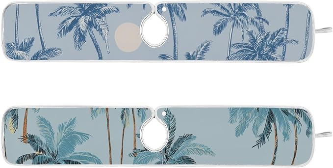 Sink Faucet Absorbing Mat Kitchen Sink Splash Guard Splash Faucet Drip Catcher for Bar RV Bathroom 2PCS 30x5.5in Blue Tropical Trees and Sun