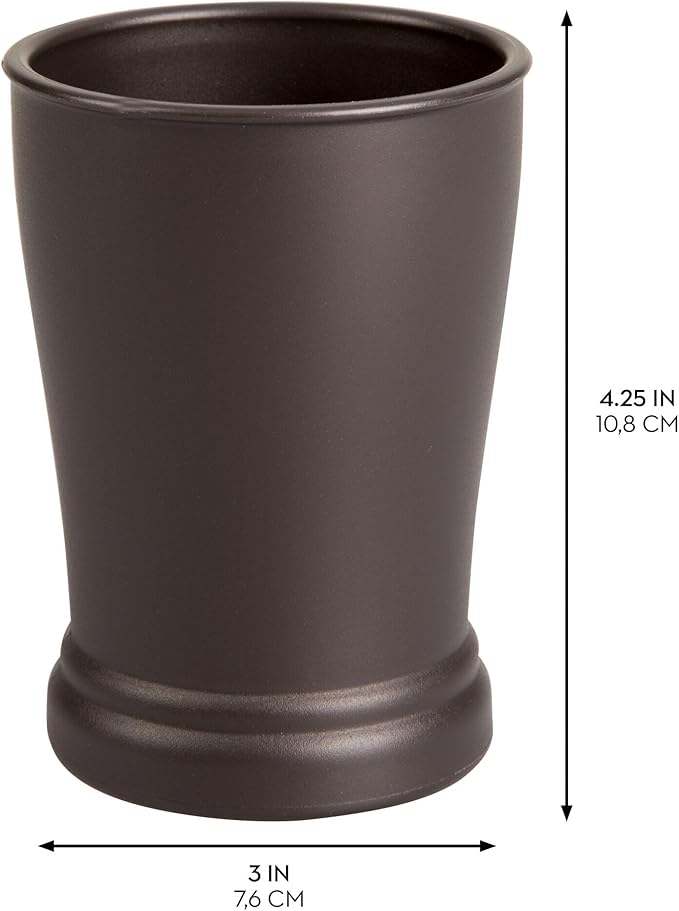 iDesign Plastic Bathroom Tumbler for Countertop or Vanity Storage - Set of 2 - Bronze