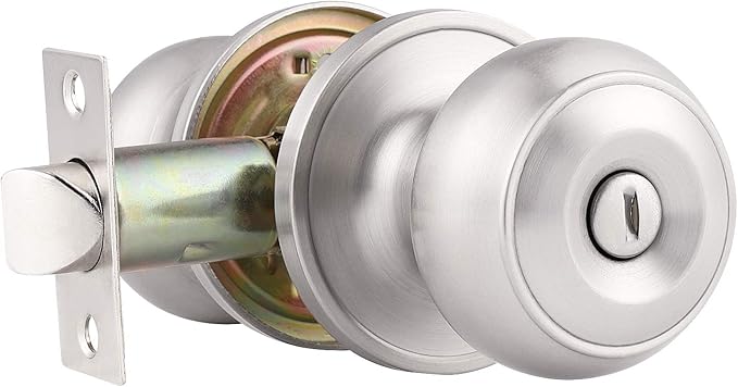 Probrico 20 Pack Interior Privacy Door Knobs Keyless Door Lock Lockset Round Doorknobs in Satin Nickel Door Locks for Bedrooms and Bathrooms Adjustable Latch Backset