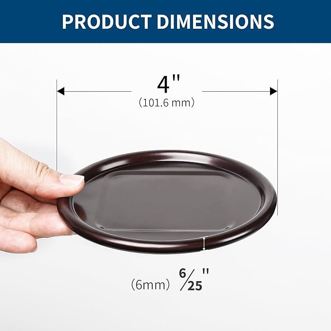 Ezprotekt 4" Round Non Slip Furniture Pads, 16 Pcs Anti Slip Furniture Caster Cups, Furniture Coasters for Hardwood Floors, Furniture Stoppers to Prevent Sliding, Prevent Floors Scratches, Brown/Black