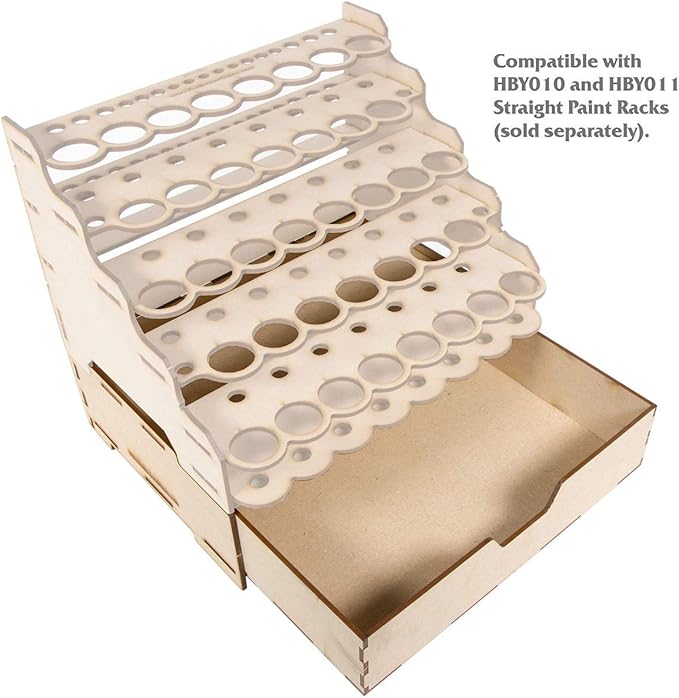 The Broken Token Modular Paint Rack - Single Straight Drawer Organizer for Paint Bottles, Pots, and Brushes - Expands Storage, Elevates Racks - Customize Your Pieces with Easy Organization & Access