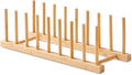 Bamboo Wooden Dish Rack-Plate Pot Lid Cutting Board Organizer Holder Rack for Cabinet-Kitchen Cabinet Organizer for Dish, Pots, Lids, Bowls, Bottles, Books, and Puzzle