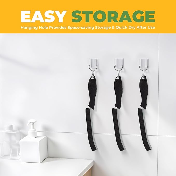 Cleaning Brush - 3 Pcs Hard Bristle Crevice Cleaning Brush, Grout Brush, Scrub Brush Cleaning Supplies, Gap Cleaning Tools for Bathroom Kitchen Toilet Window Track (3, Black)