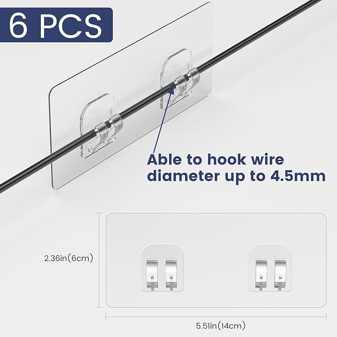 6 Pack Corner Shower Caddy Adhesive Replacement, Shower Shelf Adhesive Strips, Strong Hooks for Bathroom Storage (for Hang Iron Lines Corner Caddy)