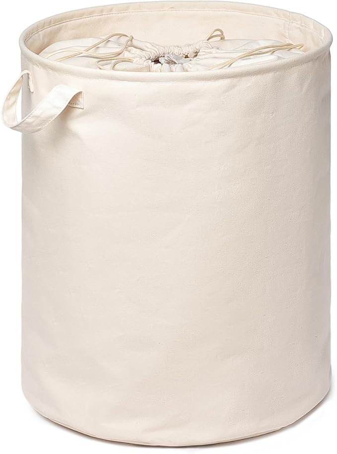 Foldable Storage Bins with Lids Cotton Canvas Rectangular Storage Box Ideal for Organization Lightweight and Durable (15.75 x 19.29)