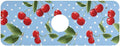 Kitchen Sink Splash Guard 1 PC 14.7 Inch Sink Faucet Mat Splash Guard for Bathroom Countertop Water Absorbent Foldable Cuttable Soft Washable Light Blue Dots Red Cherry