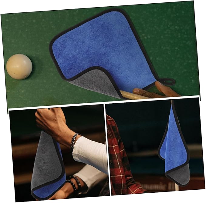 Pool Cue Cleaner Coral Fleece Microfiber Cleaning Cloth for Billiard Cue Maintenance 9.84X9.84 Inches Billiards Accessories and Equipment