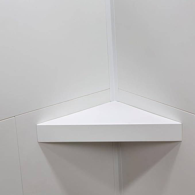 Palisade Vinyl Waterproof Corner Shower Shelf in Dusty Pearl