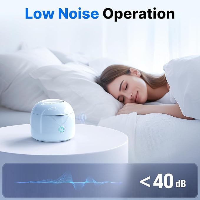 Ultrasonic Retainer Cleaner - UV Dental Cleaning Pod Night Guard Cleaner for Dentures, Aligner, Braces, Toothbrush Heads, Jewelry (Blue)