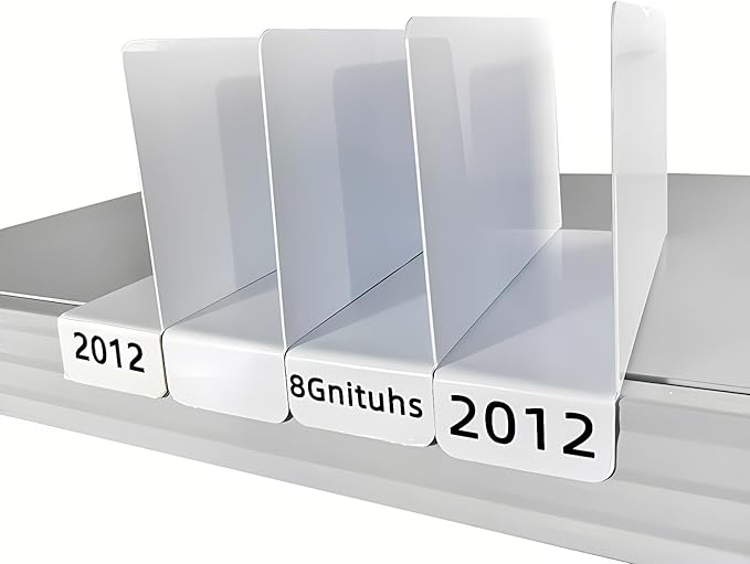 20 Pcs 20 * 12CM 1MM Library Book Mini Shelf Dividers, Flexible Label Markers with Stickers, for Classroom Teacher Supplies, Closet Rack Plastic Dividers, Writable & Reusable for Sorting Book Type