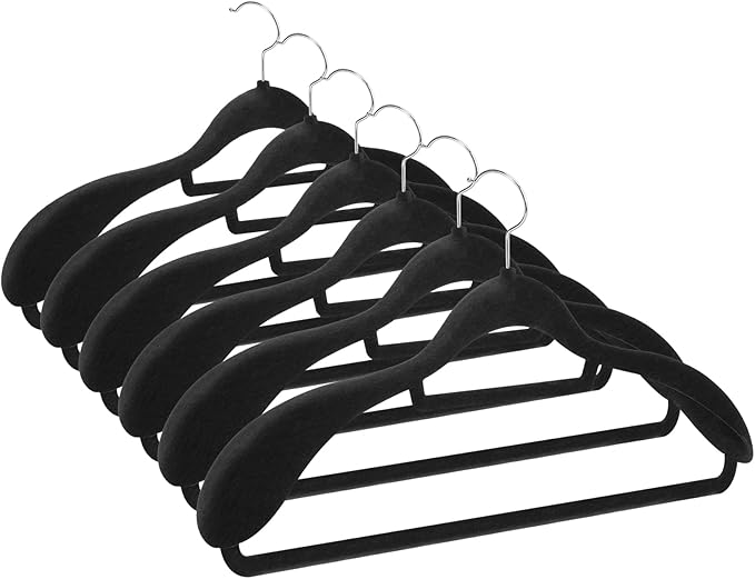 12 Pack Velvet Suit Hangers for Men, 360 Rotating Hooks, Non-Slip, Space-Saving, Suitable for Dress, Pants, Shirts, Skirts, Ties