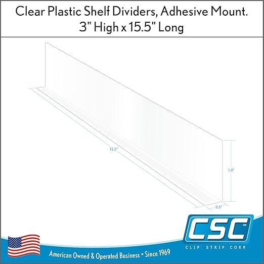 3" x 15-9/16" Shelf Divider, SD-3016, Pack of 50 | Clip Strip Corp