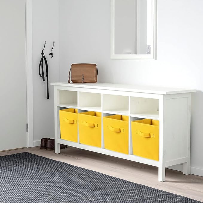 ShellKingdom Storage Bins, Foldable Fabric Storage Cubes and Cloth Storage Organizer Drawer for Closet and Toys Storage, 6 Pack (Yellow)
