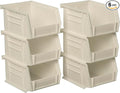 Akro-Mils 30210 AkroBins Plastic Storage Bins, Space-Saving Stackable Bins for Garage, Pantry, Craft Organization, 5-Inch x 4-Inch x 3-Inch, Stone, 6-Pack
