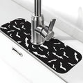 Halloween Cool Black Bat Kitchen Sink Splash Guard Faucet Mat Super Absorbent Fast Drying Mat Sink Gadgets-Fast Drying Pad Sink Mat For Kitchen Bathroom (15" X 5.5" )
