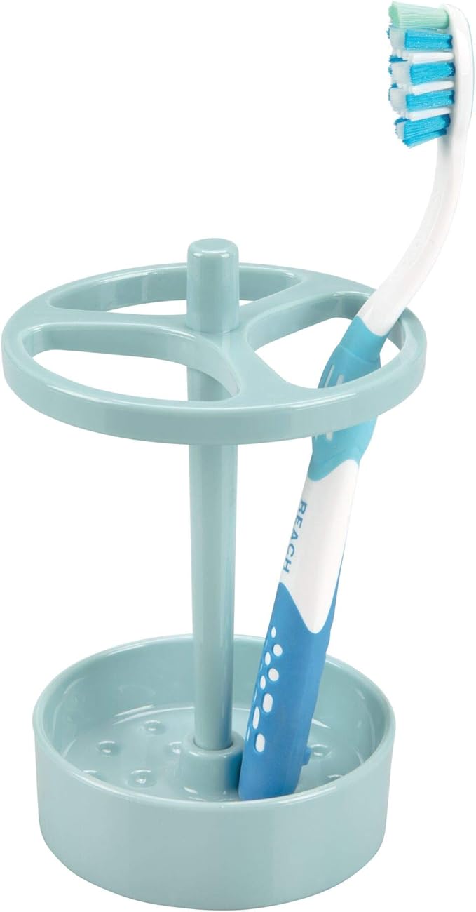 iDesign Franklin BPA-Free Plastic XL Toothbrush Stand, 3.75" x 3.75" x 5.75", Aqua