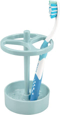 iDesign Franklin BPA-Free Plastic XL Toothbrush Stand, 3.75" x 3.75" x 5.75", Aqua