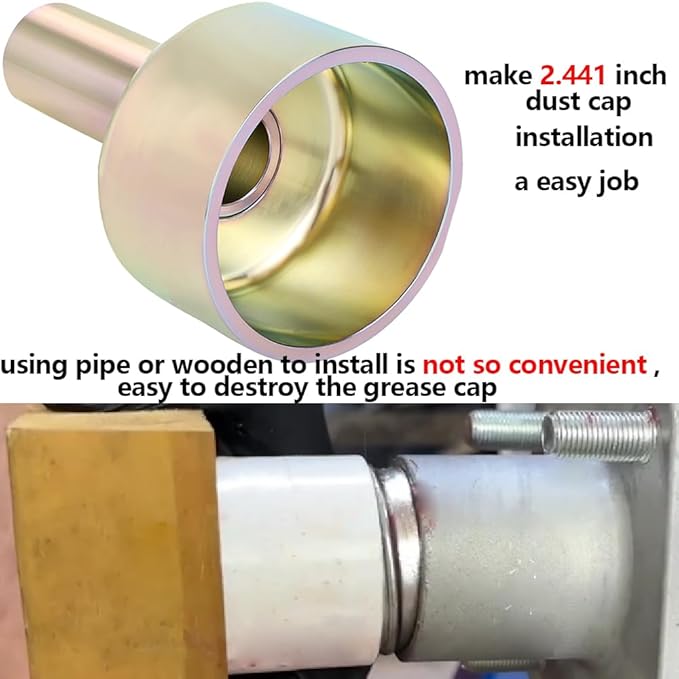 Trailer Dust Cap Installation Tool 2.441 inch Trailer Dust Cap Tool Axle Grease Cap Tool (2.441 '' Dust Cap Driver)