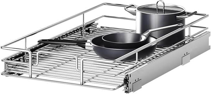 MODCART Pull Out Cabinet Organizer 10½" W x 18" D, Heavy Duty Cabinet Pull Out Shelves, Slide Out Drawers Organization for Kitchen Cabinets Bathroom
