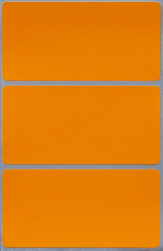 Royal Green Rectangular Stickers Color-Coding Labels for Organizing, Moving, and Storage Boxes 4" x 2" Stickers to Write On Name Tags, 150-Pack (Neon Orange)