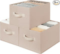 StorageWorks Closet Organizer Storage Baskets, Fabric Storage Bins for Shelves, Closet Organization and Storage Basket, Organizer Bins, Light Brown, 3-Pack, Large