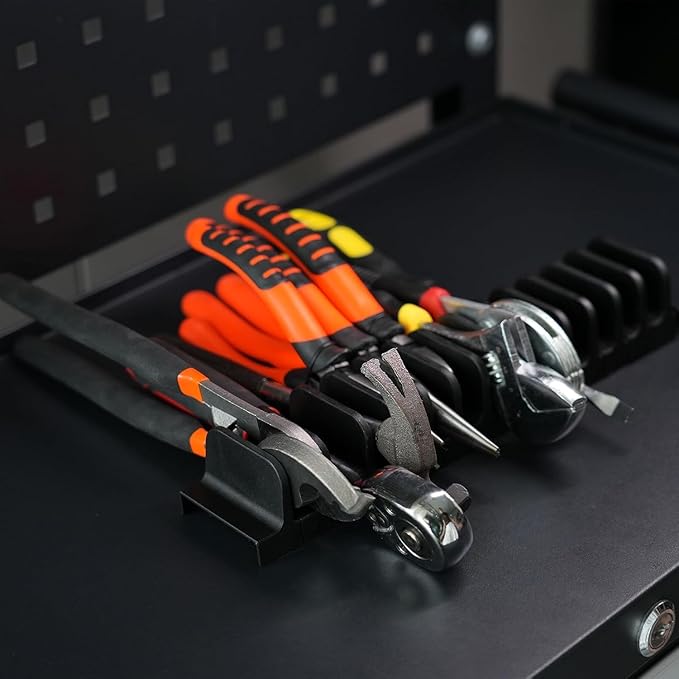 12 PCS Plier Organizer for Toolbox & Tool Drawer, Magnetic Plier Holders, Modular Tool box Organizers for Professional Mechanics, Technicians (Orange)
