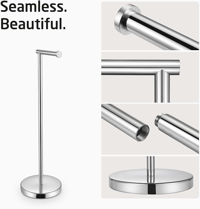 KES Toilet Paper Holder Free Standing 26" H (Taller Version), Toilet Paper Holder Stand with Weighted Base for Bathroom, Rustproof 18/8 Stainless Steel Polished Finish, BPH283S66