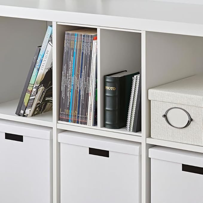 home stuff 2-Pack Insert with 1 Shelf, White, 13x13 – Cube Storage Organizer Insert Units – Single Shelf Divider for Closet, Office, Bedroom & Living Room – Space Saving Storage Solution