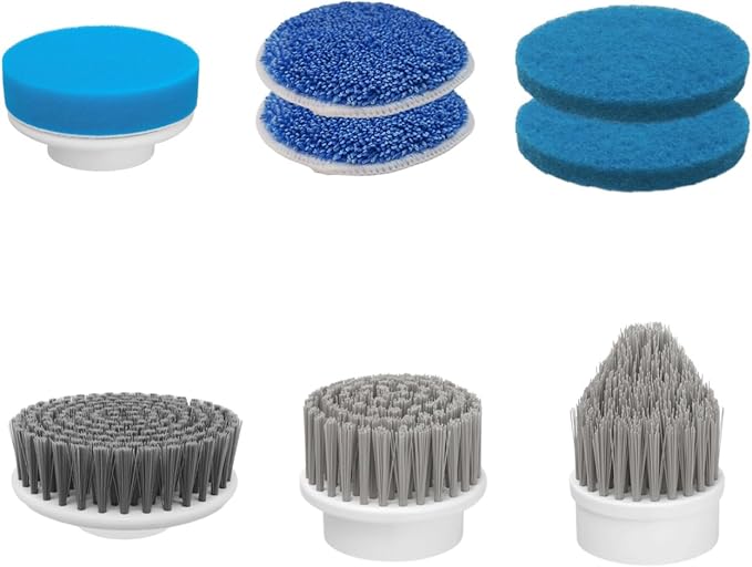 Benifi Electric Spin Scrubber Brush Set, Full-Body IPX7 Waterproof Cordless Electric Spin Brush with Power LCD Display, Cordless Electric Bathroom Cleaning Brush with 8 Brush Heads