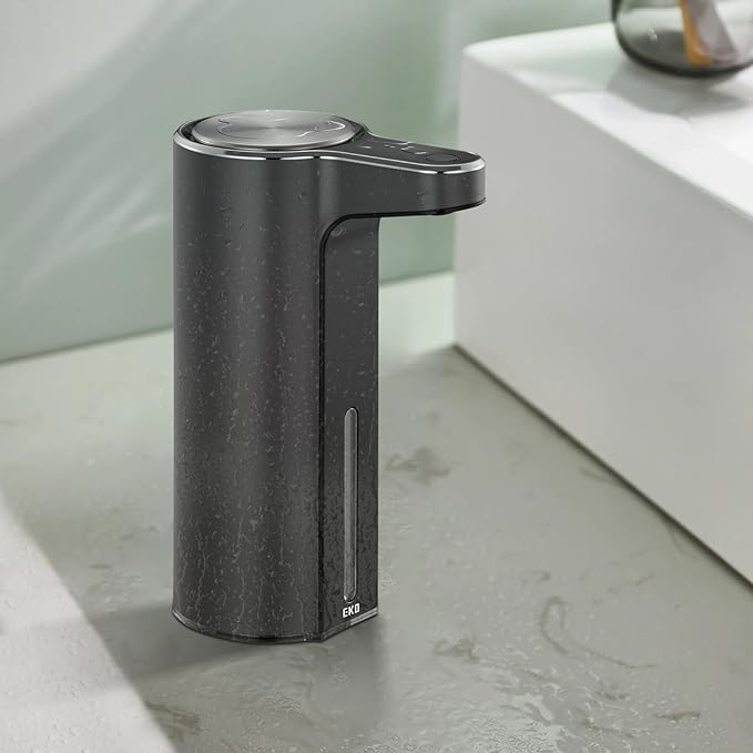 EKO Aroma Touchless Automatic Soap Dispenser for Bathroom and Kitchen, Liquid Hand Soap Dispenser, Water-Resistant and Rechargeable, 9 fl oz (Dark Grey)