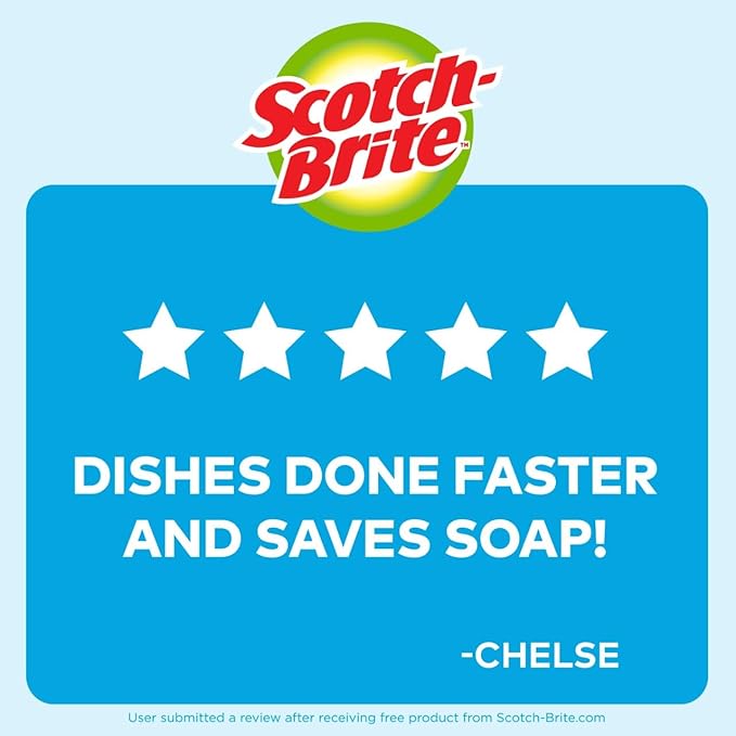 Scotch-Brite Odor Resist Soap Control Dishwand Brush, Non-Scratch Cleaning Brush with Scraper, Stands Upright (Pack of 4)