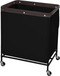 StorageWorks 2 Section Laundry Hamper, Rolling Laundry Cart with Wheels and Handles, Laundry Room Double Sorter for Organizer and Storage, 26.4 Gal(100L), Black