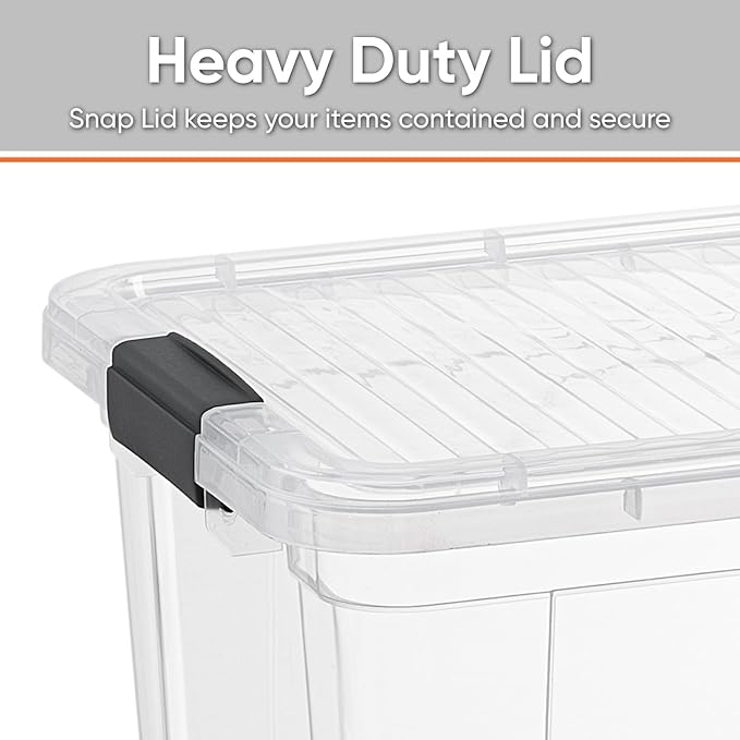 Superio Clear Storage Boxes with Lids, 20 Quart Plastic Container Bins for Organizing, Stackable Crates, BPA Free, Non Toxic, Odor Free, Organizers for Home, Office and Dorm, 5 Pack