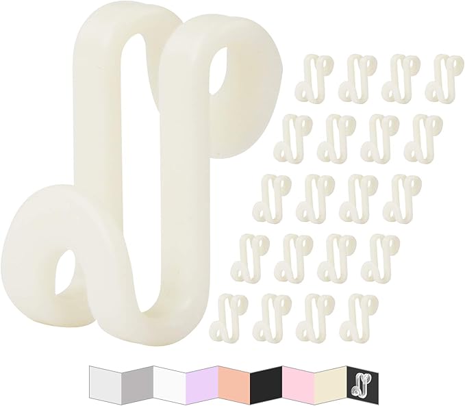 Clothes Hanger Connector Hooks, Outfit Hangers, Hanger Extender Clips, Cascading Hanger Hooks, Velvet Huggable Hangers Accessory, Heavy Duty Space Saving for Closet 60 Pack (Ivory)