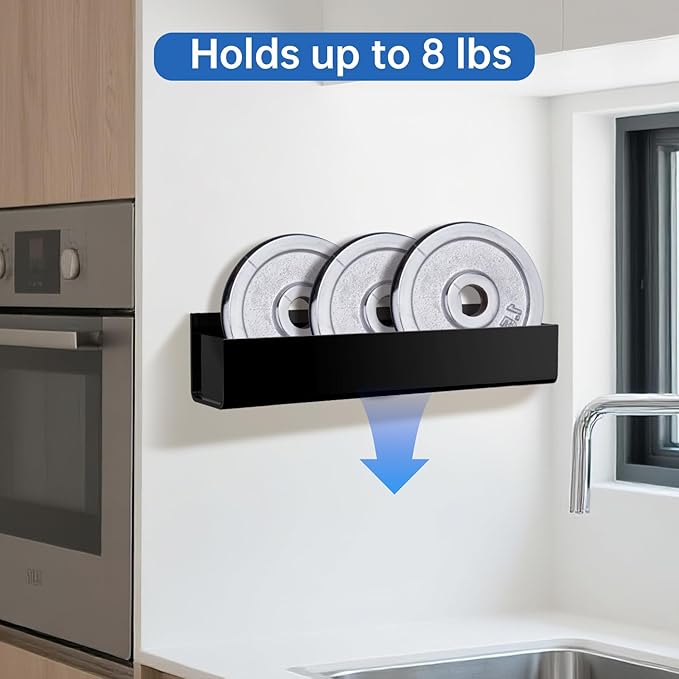 RV Spice Rack, Wall Mounted Spice Rack Organizer, 2 Pack Acrylic Storage Shelves, Cabinet Door Mounted, Black