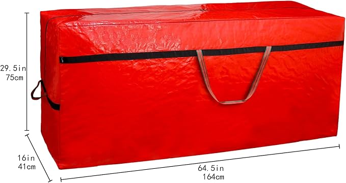 Large Christmas Tree Storage Bag for 9 Foot Tree Big Christmas Tree Bag 8FT/9FT with 4 Reinforce Handles Wide-Mouthed Red