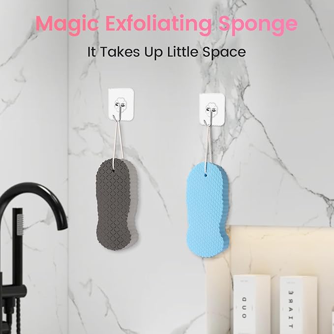 4 PCS Magic Exfoliating Bath Sponge,3D Super Soft Exfoliating Body Scrubber, Skin Friendly & Reusable,Remover Dead Skin for All Skin Types,for Men Women