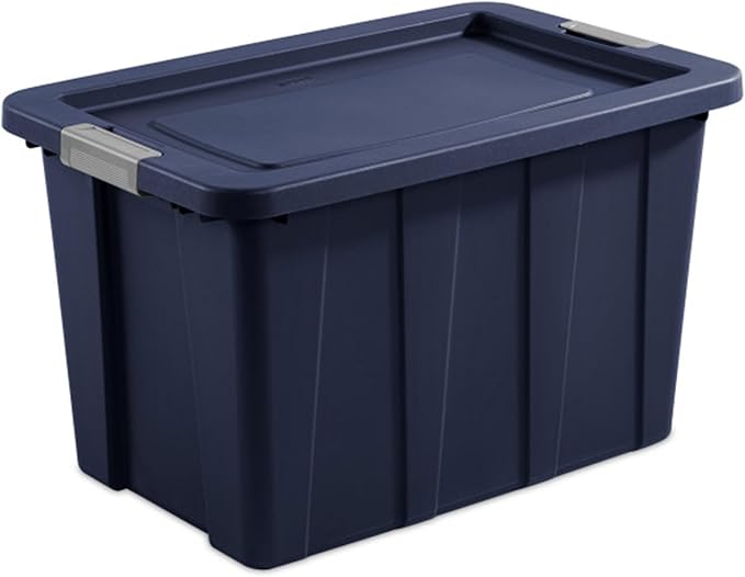Sterilite 16-Pack Storage Bins with Lids, Heavy Duty Totes, Tuff1, 30 Gallon, Dark Indigo