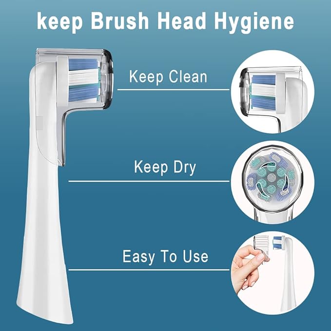 Toothbrush Covers Caps Compatible with Oral B Replacement Heads,Fits for iO Series Ultimate White,Ultimate Clean and Gentle Care Toothbrush Heads Protector,Travel Must Haves(6pcs)