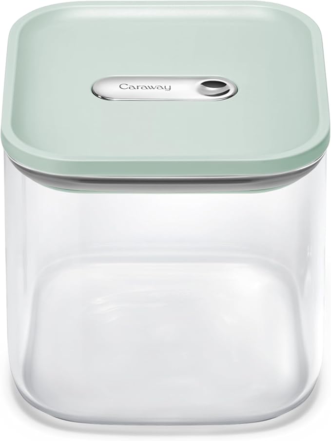 Caraway 2.5qt Glass Airtight Food Storage Container with Lid – Non-Toxic, BPA-Free Kitchen Storage Container – Stackable, Space-Saving Airtight Container for Dry Goods and More - Mist
