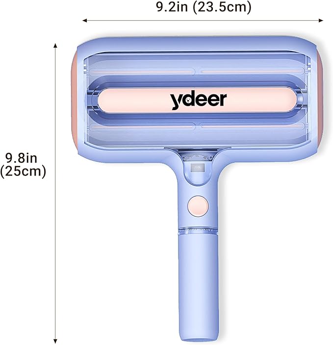 Ydeer Pet Hair Removal Tool with Water Spray & Large Fur Bin, Dual Roller Reusable Lint Remover for Couch, Carpet, Clothes and Car Seats