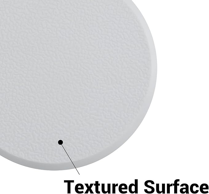 HOME MASTER HARDWARE 5" Wall Protector Round, 5 Pack Doorknob Wall Shield Guard Door Stop, Rigid Vinyl Hard Wall Protection Pads White with Self Adhesive Sticker