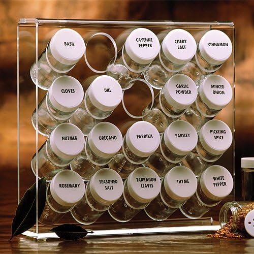 Prodyne A-845 Spice Rack, 20 Bottle, White